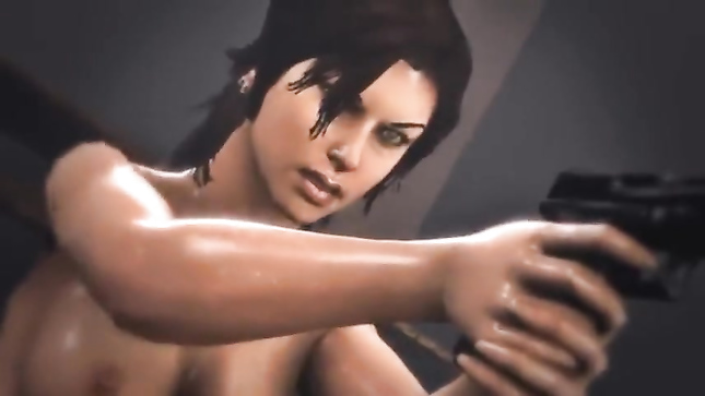 Лара Крофт терпит жесткий трах во все дырочки