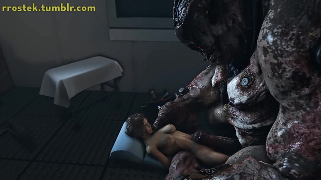 Дикая похоть: чудовище разрывает юную красотку