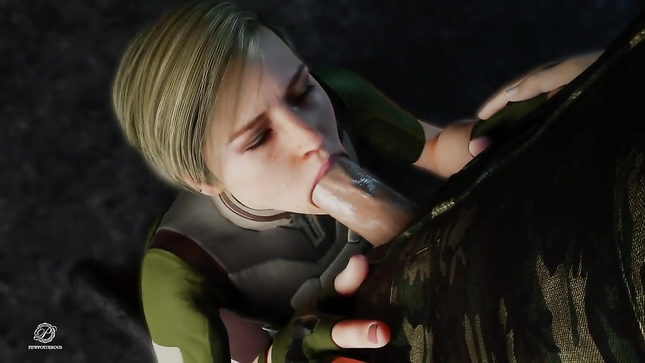 Пленница послушно мутит слюнявый отсос