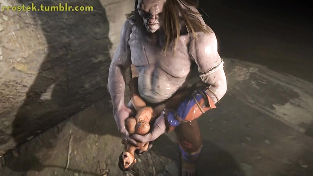 Большие монстры насилуют сексуальных девушек