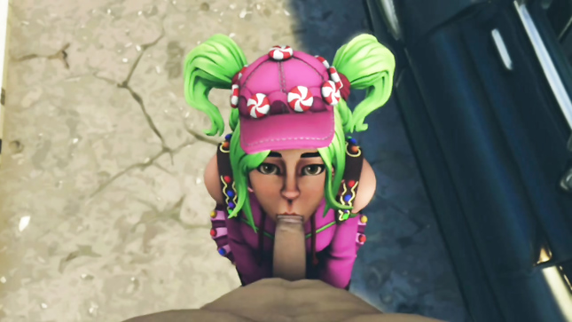 Телочка из Фортнайт сосет член