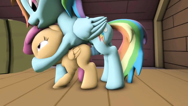 Май Литл Пони пристроился к подруге сзади
