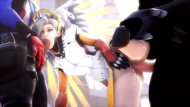 Ангел из Овервотч отдается в вагину